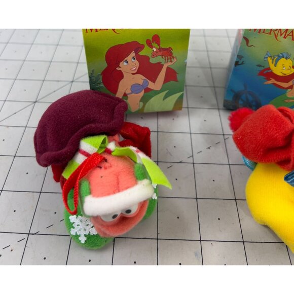 Vintage Little Mermaid Plush Ornaments Sebastian Flounder New NIB McDonald's '89 - Picture 3 of 6